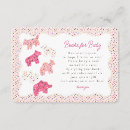 Cartão De Informações Livros De Cookies De Animais De Fosco Rosa Para In