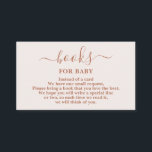 Cartão De Informações Livros de cor-de-rosa pálida minimalista para cart<br><div class="desc">O chá de fraldas Pálido Pálido Boho minimalista traz um livro em vez de um cartão para a menina</div>