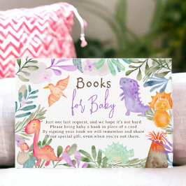 Cartão De Informações Livros de dinossauros de aquarelas bonitas para ch