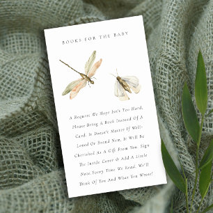 Cartão De Informações Livros de Dragonfly Azul de Pequeno Inseto para Ch