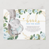Livros de Elefante Floral Azul Fofo para Bebê