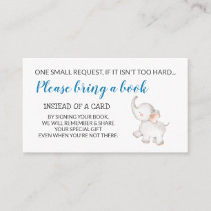 Cartão De Informações Livros de elefante para solicitação de bebê