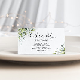 Cartão De Informações Livros de eucalipto verde para bilhete de bebê 