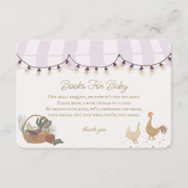 Cartão De Informações Livros de Fazenda para Bebê