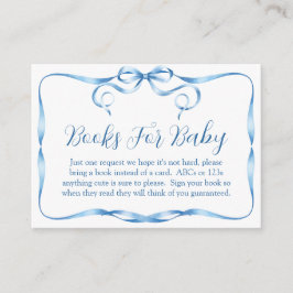 Cartão De Informações Livros De Fita Azul De Cor-De-Água Para Bebês