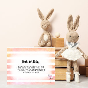 Cartão De Informações Livros De Flamingo Com Coral Estimulado Para Jogo