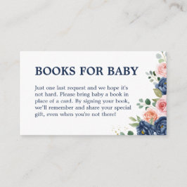 Cartão De Informações Livros de Flores de Aquarela Elegantes para Bebê