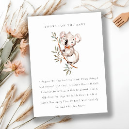 Cartão De Informações Livros De Folhagem Koala, Fofinho Gira, Para Chá d