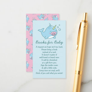 Cartão De Informações Livros de Garota Rosa-Chá de fraldas Cute Narwha p