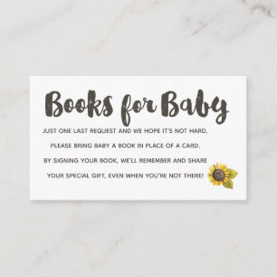 Cartão De Informações Livros De Girassol Para Bebê