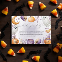 Livros de Halloween em Aquarela para Chá de Bebê