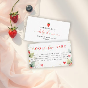 Cartão De Informações Livros de Jardim Doce para Chá de Bebê