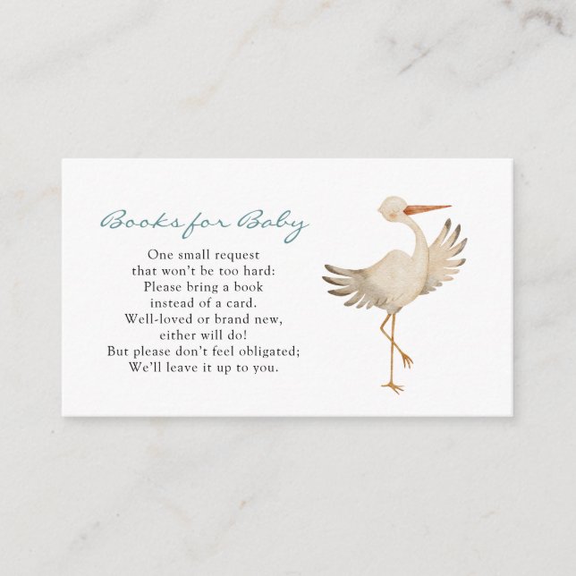 Cartão De Informações Livros de Meninos para Bebês (Frente)