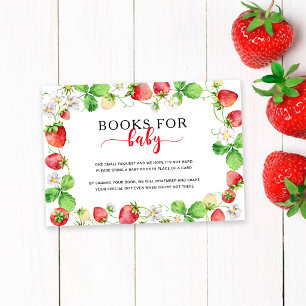 Cartão De Informações Livros de Morango Para Bebê