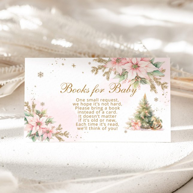 Cartão De Informações Livros de natal cor-de-rosa-inverno (Criador carregado)