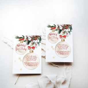 Cartão De Informações Livros de Natal Modernos feliz Chá de fraldas