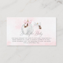 Cartão De Informações Livros de Natal Rosa para Bebê