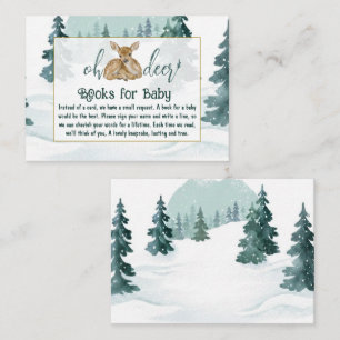 Cartão De Informações Livros de Oh Deer Winter Wonderland em Aquarela pa