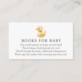 Cartão De Informações Livros de Pato Amarelo para Pedido de Bebê