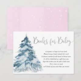 Cartão De Informações Livros de prata rosa para chá de fraldas de invern