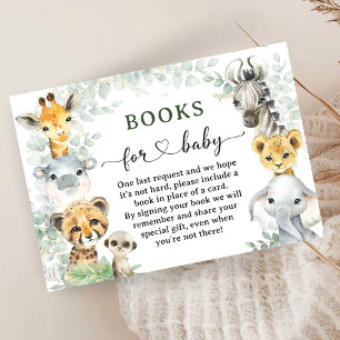 Cartão De Informações Livros de Safari de Animais da Selva para Chuvinha