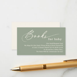 Cartão De Informações Livros de Script Verde Sage para Placa de Gabinete