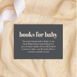 Cartão De Informações Livros de Tipografia de Cinzas Rosa para Chá de fr