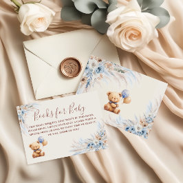 Cartão De Informações Livros de Ursinho para Enclosure de Chá de Bebê