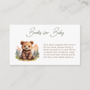 Cartão De Informações Livros de Urso Bebê Fofo da Floresta para Bebê
