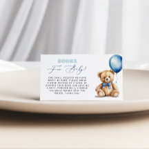 Livros De Urso De Balão Azul Para Chá de fraldas D