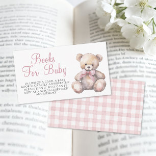 Cartão De Informações Livros de Urso de Ginga Rosa Para Chá de Bebê
