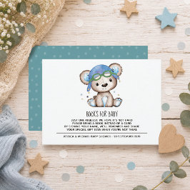 Cartão De Informações Livros de Urso de Pelúcia Piloto Aquarela para Beb