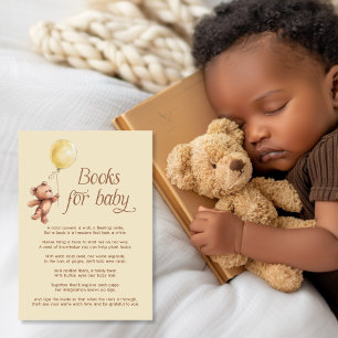 Cartão De Informações Livros de Urso de Teddy Amarelo para Bebê