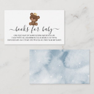 Cartão De Informações Livros de Urso Menino Bonito para Solicitação de C