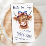 Cartão De Informações Livros De Vaca Do Planalto Patriótico Para O Chá d<br><div class="desc">Convide amigos e família para comemorar a chegada do seu novo bebê com nossos adoráveis convites com tema de vaca com um lindo bezerro terrestre vestindo uma arco patriótica de bandeira americana. A design é perfeita para o chá de fraldas de 4 de julho ou de verão, e é excelente...</div>