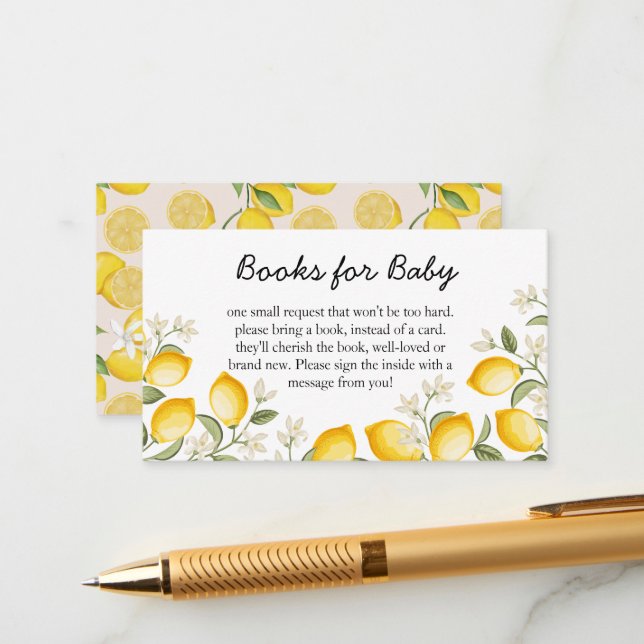 Cartão De Informações Livros De Verão De Fruta De Citrinos De Limão Cint (Frente/Verso In Situ)