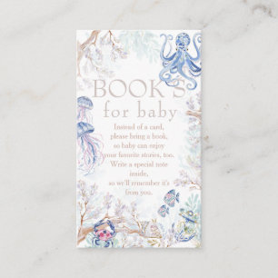 Cartão De Informações Livros de Vida Marinha Costeira em Aquarela para B