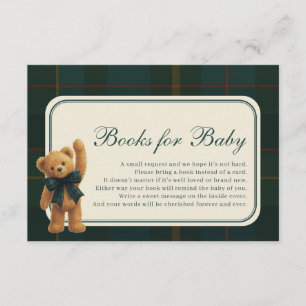 Cartão De Informações Livros do Ursinho Teddy Heritage Polo para Bebê Me