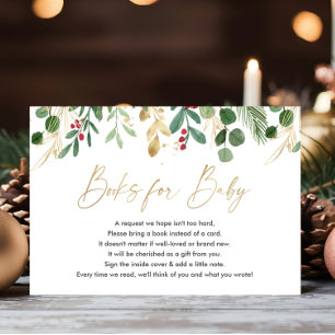 Cartão De Informações Livros elegantes de folhagem natalícia para encar