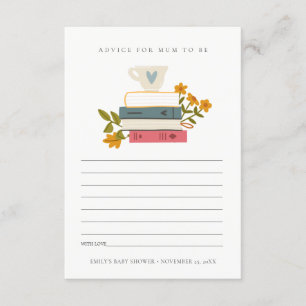 Cartão De Informações Livros Empilhados Aconselhamento Floral Para Chá d