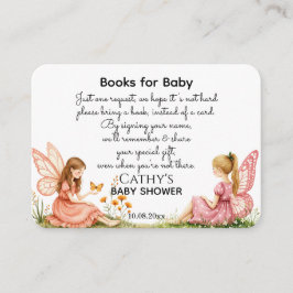 Cartão De Informações Livros encantadores de fadas cor-de-rosa para Chá 