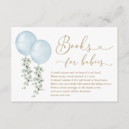 Cartão De Informações Livros Eucalyptus azuis para bebês gêmeos