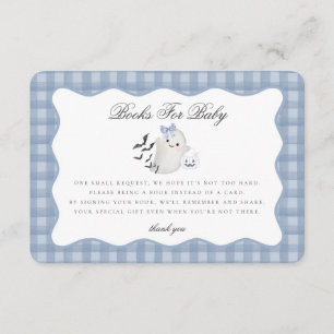 Cartão De Informações Livros Fantasmas Azul Pastel Pequeno Boo para Inse