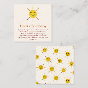 Cartão De Informações Livros Felizes do Sol para Chuvada de Bebê