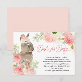 Cartão De Informações Livros florais brancos cor-de-rosa de páscoa para 