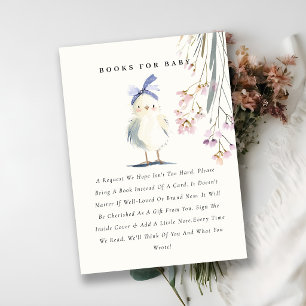 Cartão De Informações Livros Florais de Aquarela de Frango Fofo para Chu