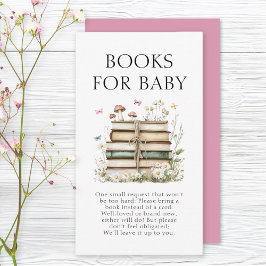 Cartão De Informações Livros Florais De Aquarela Para Bebê