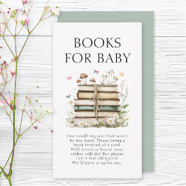 Cartão De Informações Livros Florais De Aquarela Para Bebê