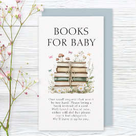Cartão De Informações Livros Florais De Aquarela Para Bebê