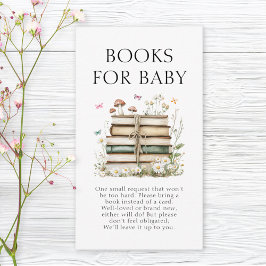 Cartão De Informações Livros Florais De Aquarela Para Bebê